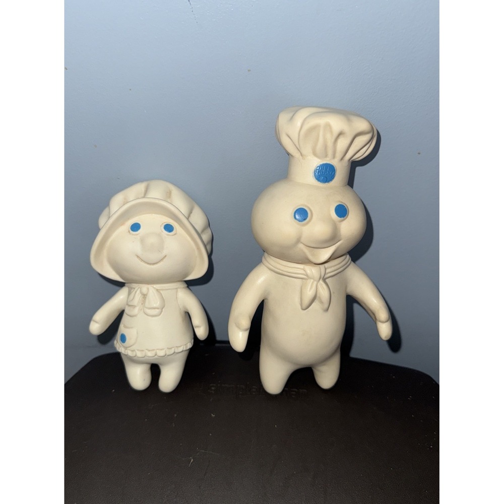 Vtg 1972 Pillsbury Dough Girl Poppy Fresh & 1971 Doughboy Poppin' Fresh USA Made